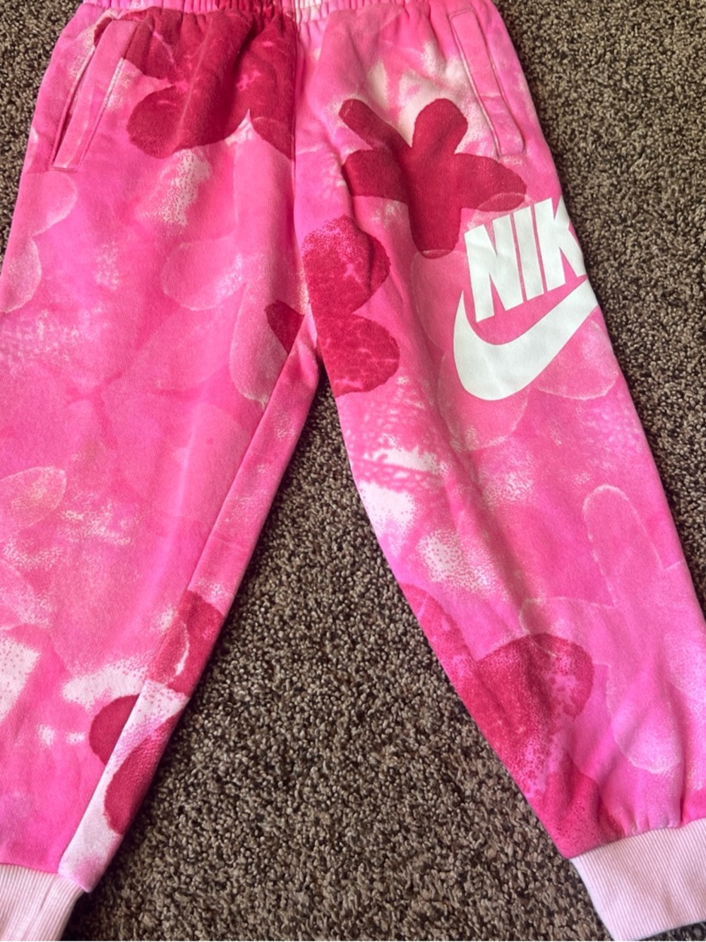 Nike Pink Floral-Print Girls' Jogger Sweatpants